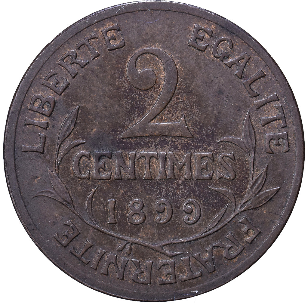 Francja, 2 Centimes, Dupuis, 1899, Paris, Brązowy, EF(40-45), Gadoury:107