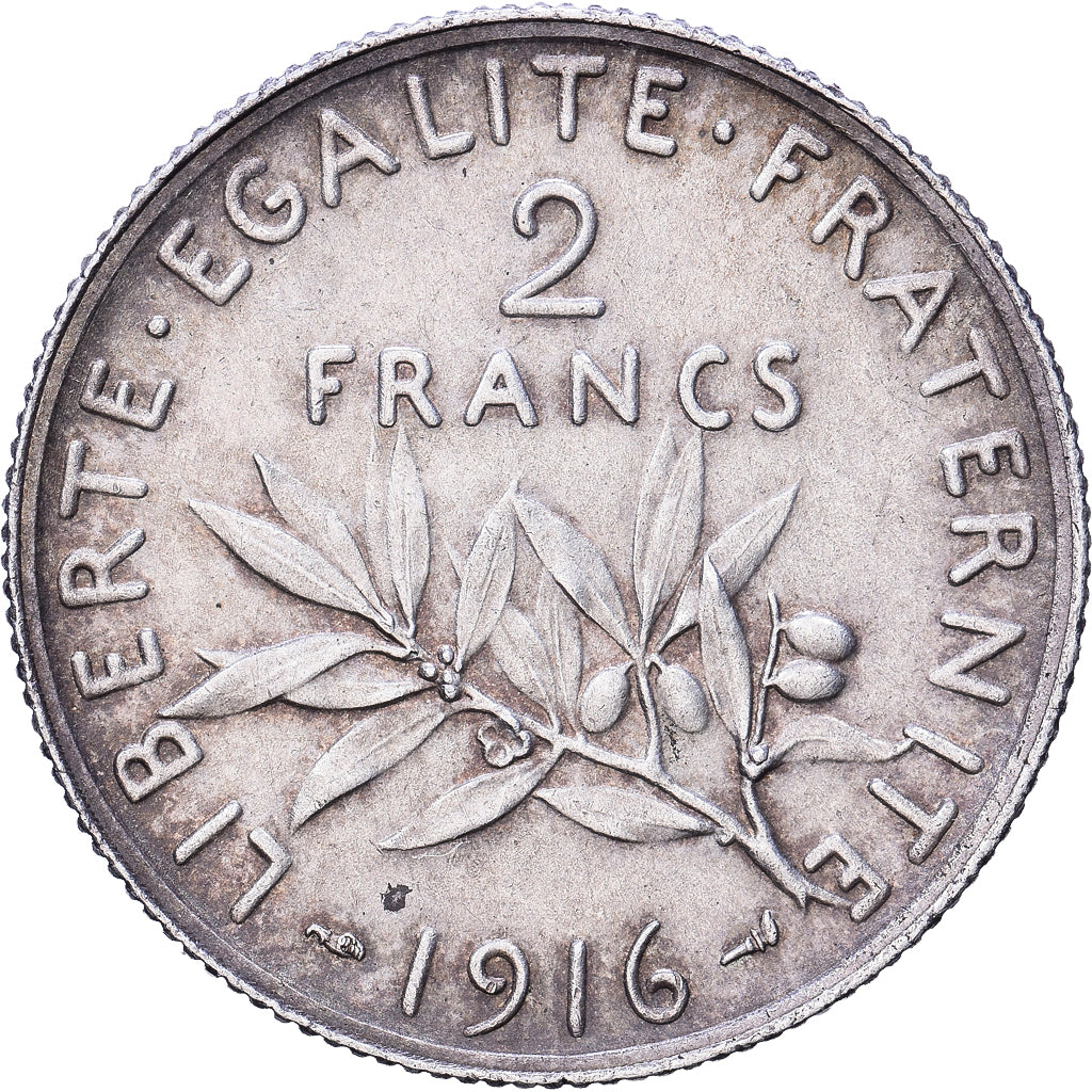 France, 2 Francs, Semeuse, 1916, Paris, Argent, TTB+, Gadoury:532, KM:845.1