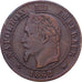 Francia, Napoleon III, 2 Centimes, 1862, Bordeaux, Bronzo, BB, Gadoury:104