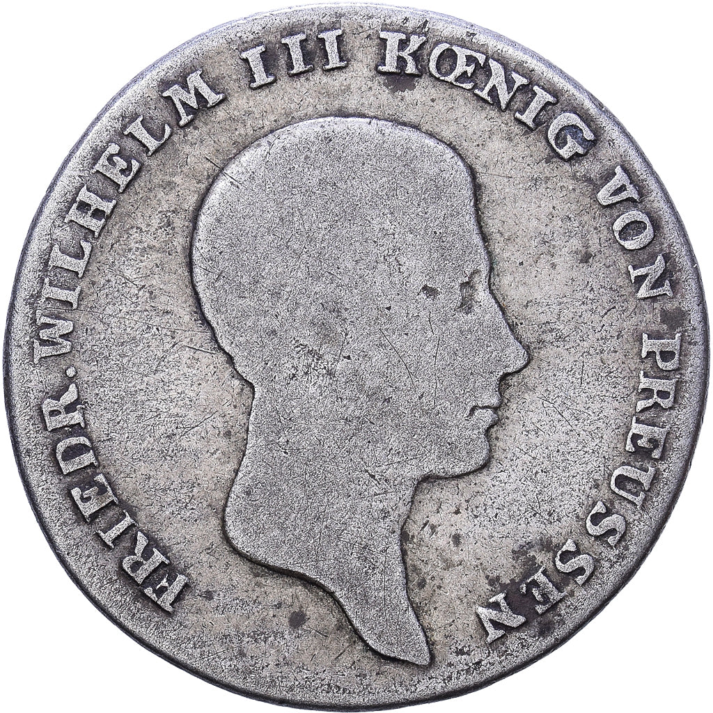 Landy niemieckie, PRUSSIA, Friedrich Wilhelm III, 1/6 Thaler, 1813, Berlin