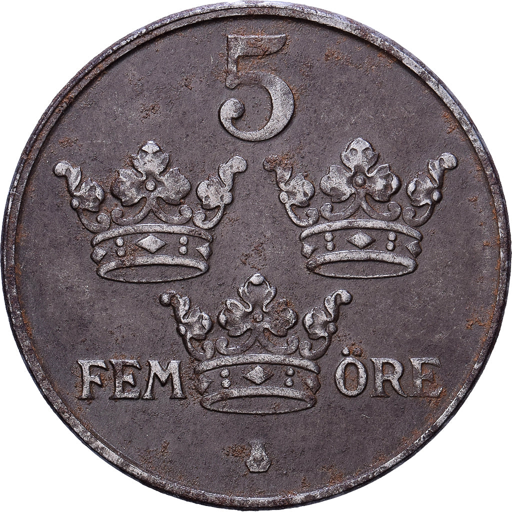 Sweden, Gustaf V, 5 Öre, 1944, Iron, EF(40-45), KM:812