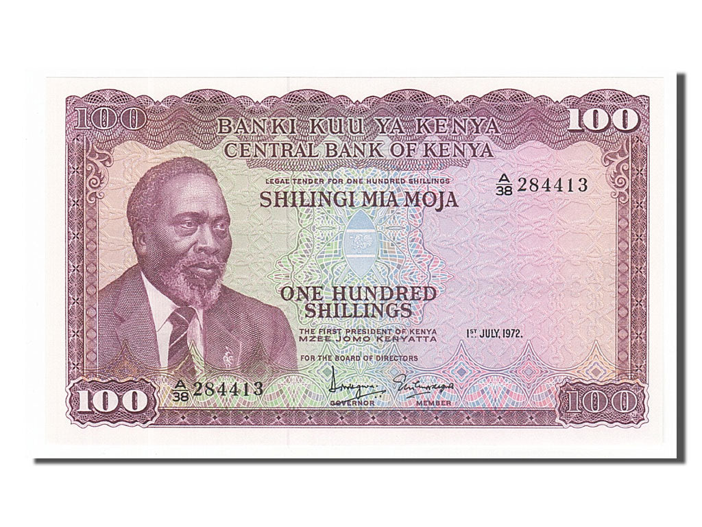 Billet, Kenya, 100 Shillings, 1972, 1972-07-01, KM:10c, NEUF
