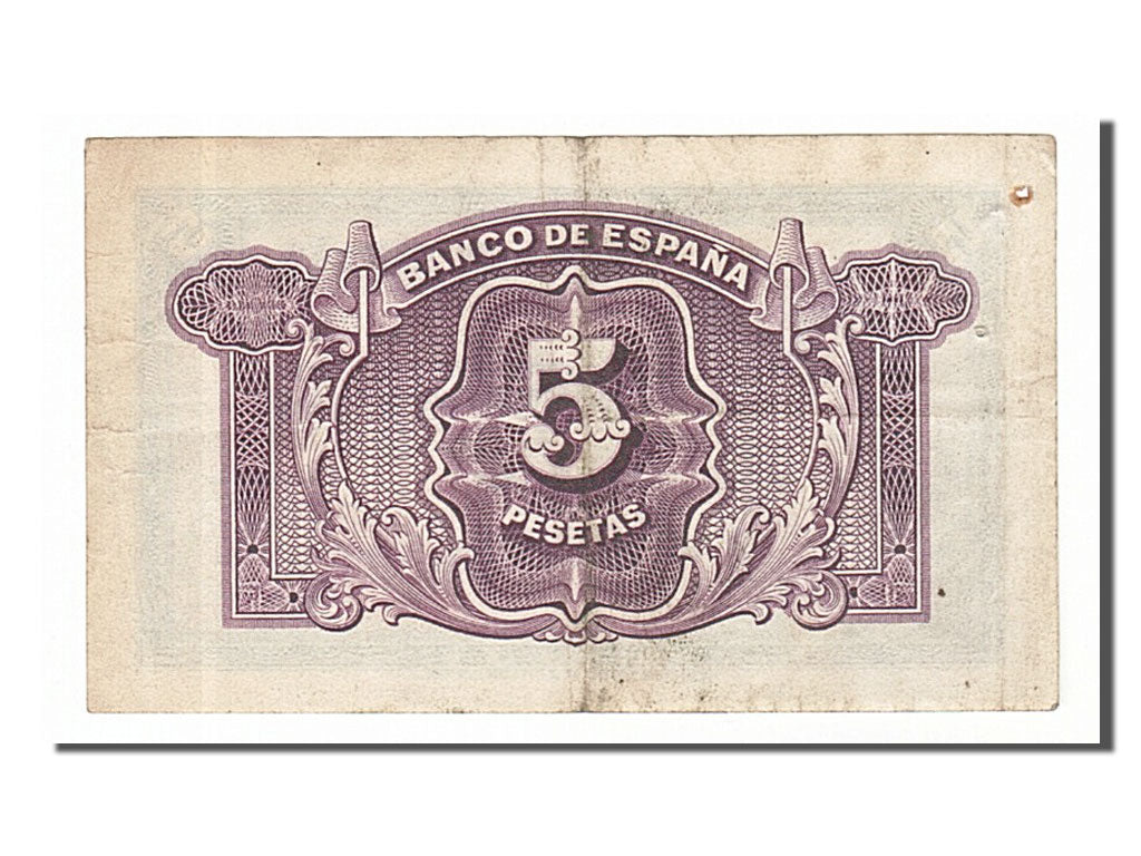 Biljet, Spanje, 5 Pesetas, 1935, TTB+