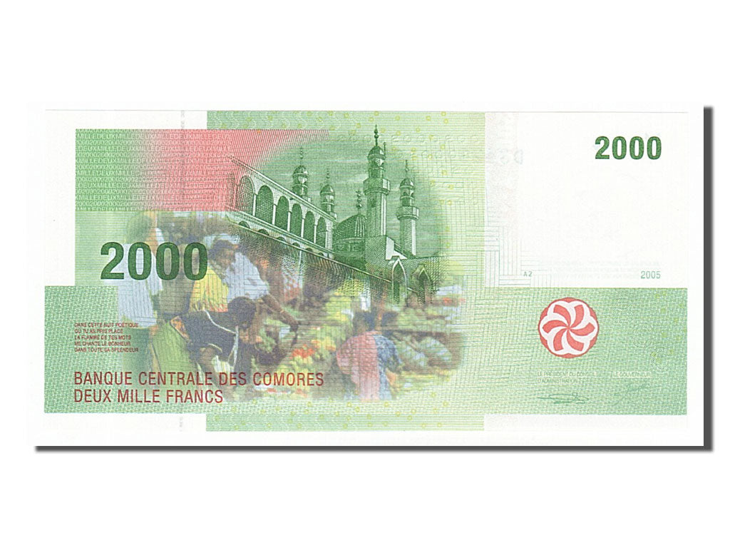 Geldschein, Comoros, 2000 Francs, 2005, UNZ