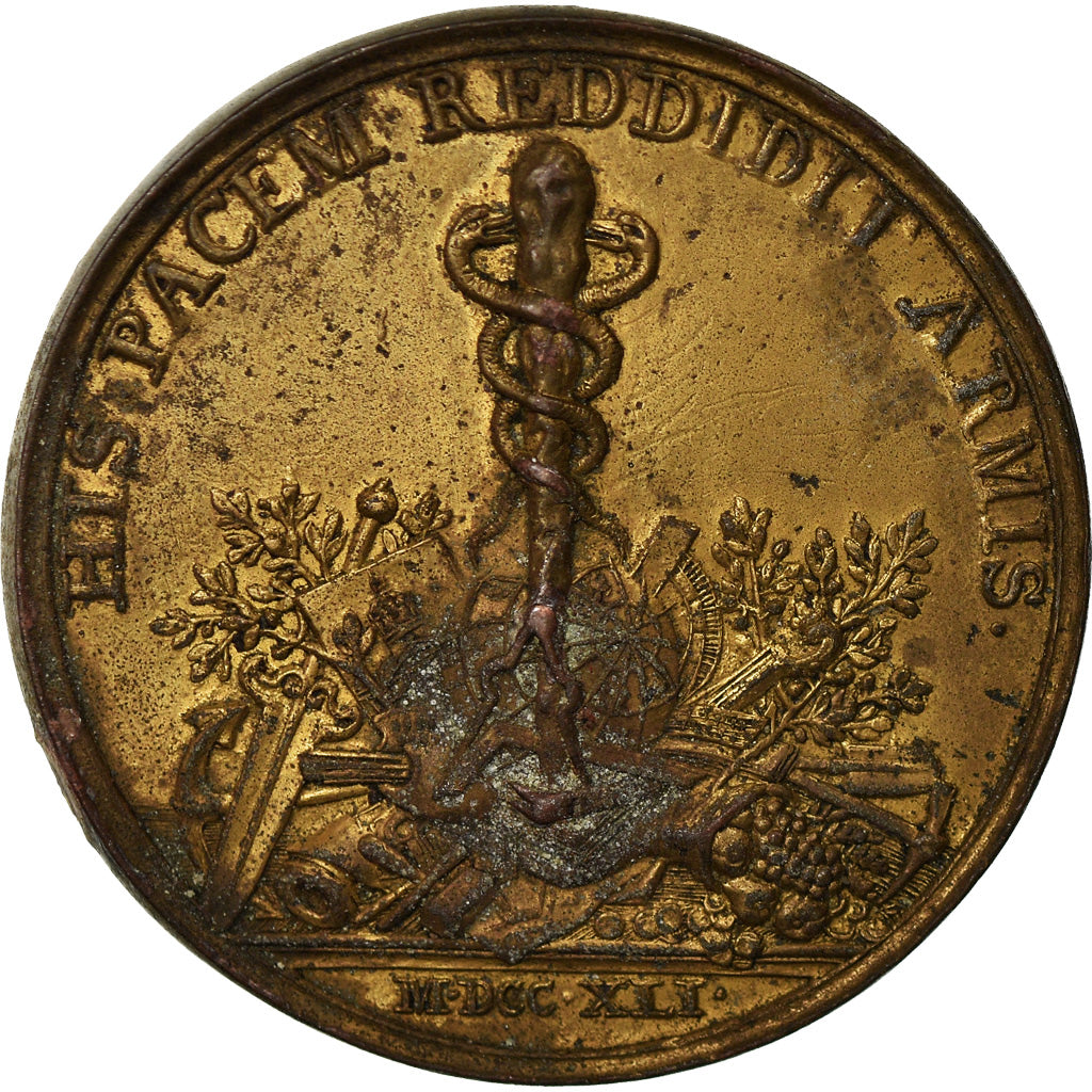 França, Medal, Luís XV, Le Cardinal Fleury, História, 1741, Garbett