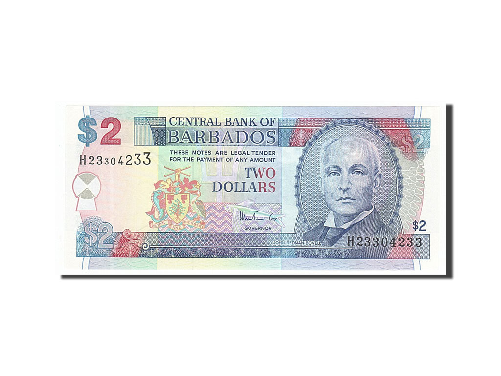 Biljet, Barbados, 2 Dollars, 1999, NIEUW