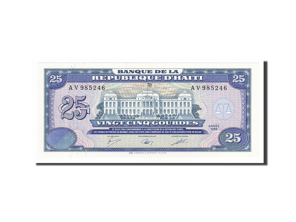 Banknote, Haiti, 25 Gourdes, 1988, UNC(65-70)