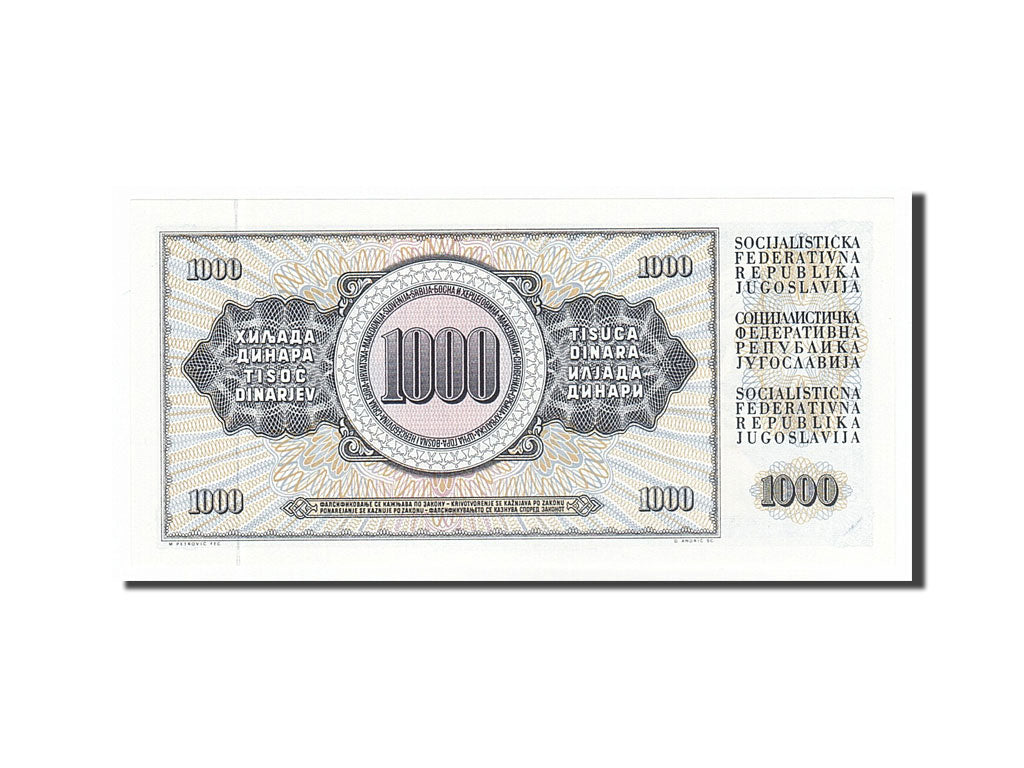 Banconote, Iugoslavia, 500 Dinara, 1981, 1981-11-04, FDS