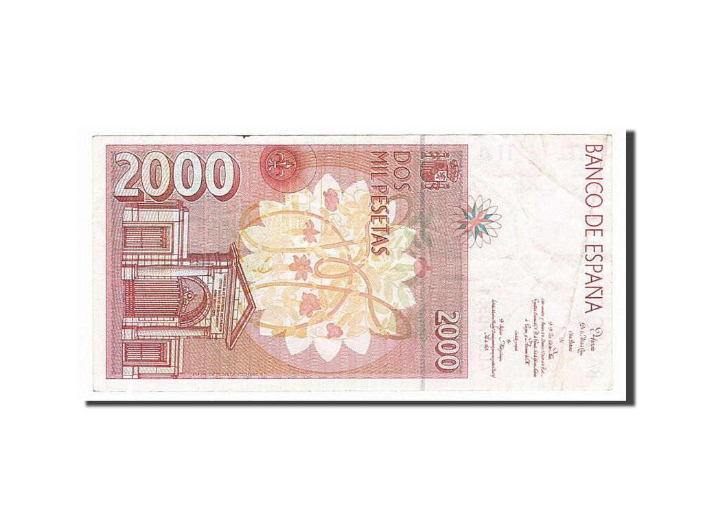 Banknot, Hiszpania, 2000 Pesetas, 1992, 1992-04-24, AU(50-53)