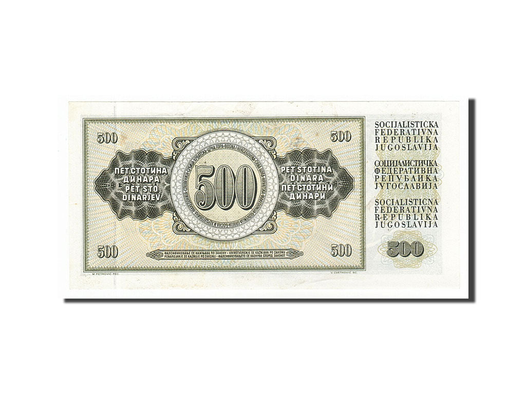 Banknote, Yugoslavia, 500 Dinara, 1981, 1981-11-04, UNC(60-62)
