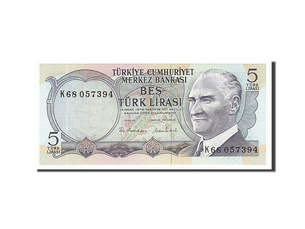 Banknote, Turkey, 5 Lira, 1976, UNC(65-70)