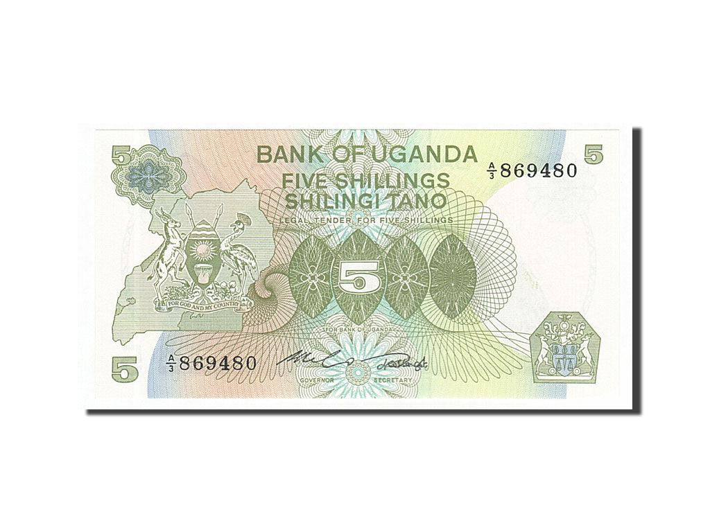 Banknote, Uganda, 5 Shillings, 1982, UNC(65-70)