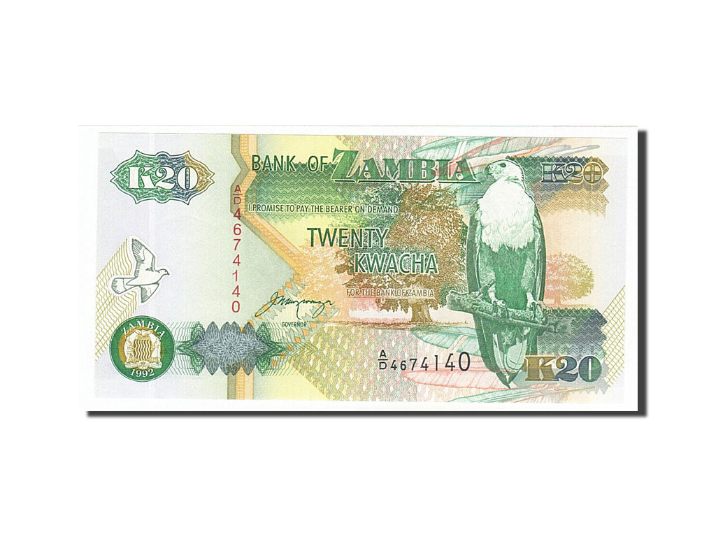 Banknote, Zambia, 20 Kwacha, 1992, UNC(65-70)