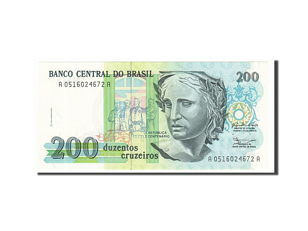 Banknote, Brazil, 200 Cruzeiros, 1990, UNC(65-70)