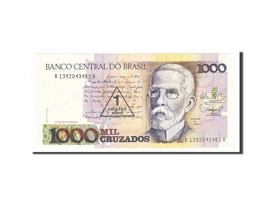 Banconote, Brasile, 1 Cruzado Novo on 1000 Cruzados, 1989, FDS