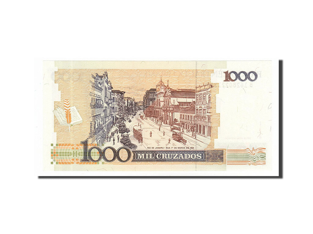 Biljet, Brazilië, 1 Cruzado Novo on 1000 Cruzados, 1989, NIEUW