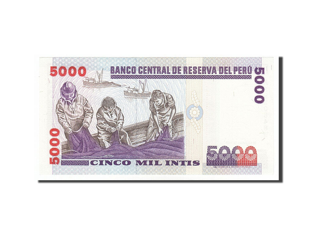 Banknote, Peru, 5000 Intis, 1988, 1988-06-28, UNC(65-70)
