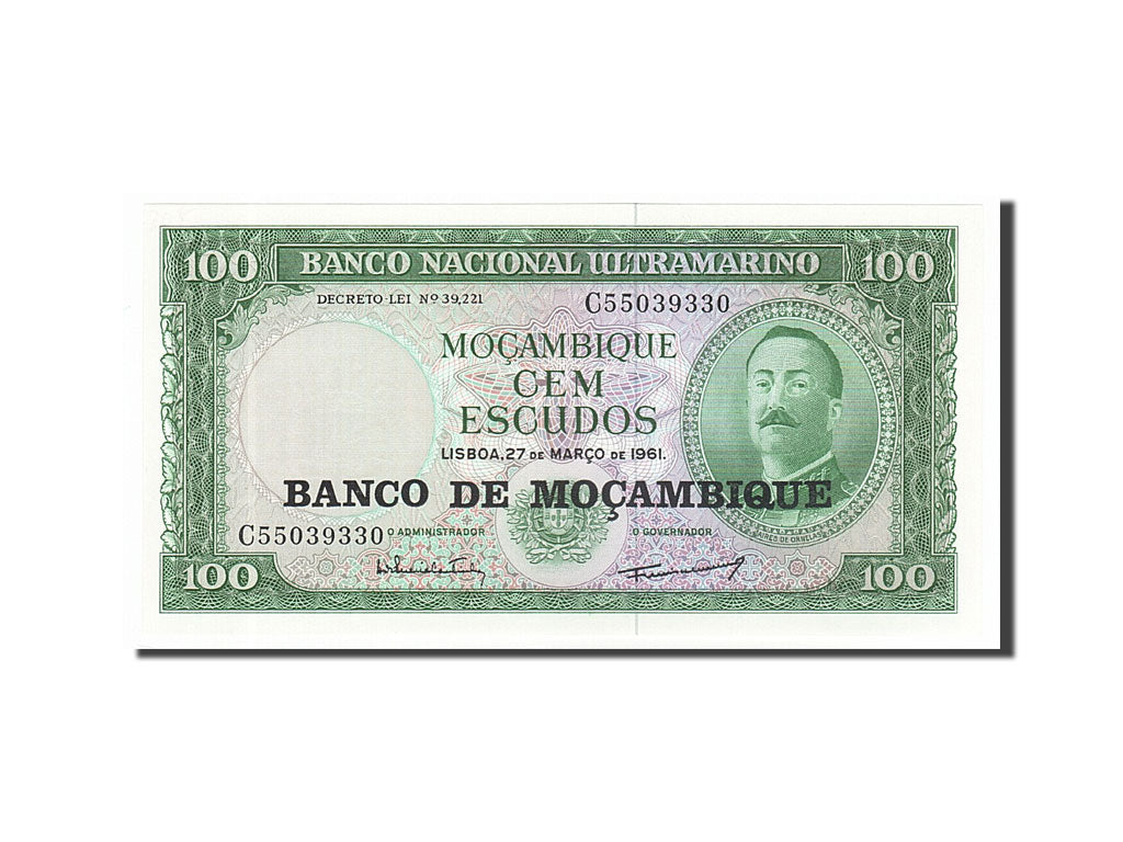 Banknote, Mozambique, 100 Escudos, 1961, 1961-03-27, UNC(65-70)