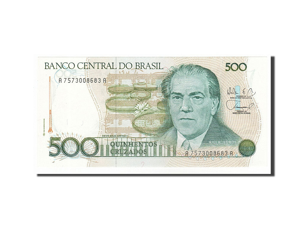 Banknote, Brazil, 500 Cruzados, 1988, UNC(65-70)