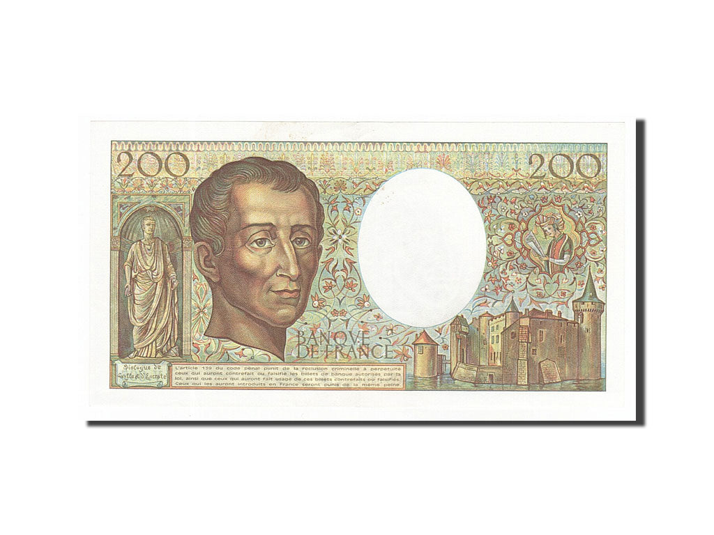 Banknote, France, 200 Francs, 200 F 1981-1994 ''Montesquieu'', 1981, UNC(60-62)