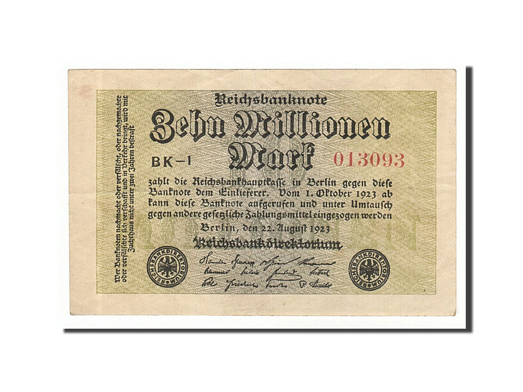 Banknote, Germany, 10 Millionen Mark, 1923, 1923-08-22, AU(55-58)