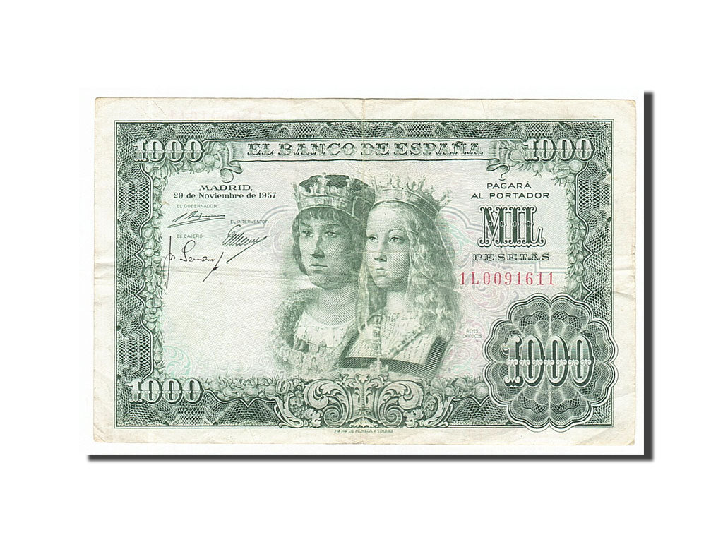 Banknote, Spain, 1000 Pesetas, 1957, 1957-11-29, VF(30-35)