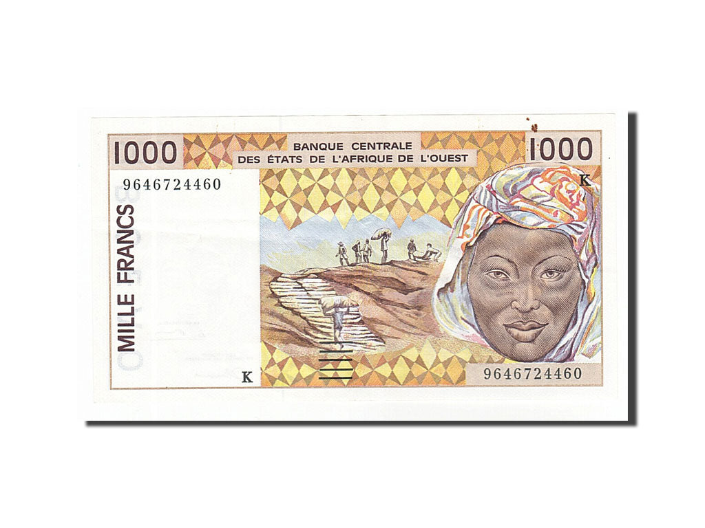 Geldschein, West African States, 1000 Francs, 1996, VZ+