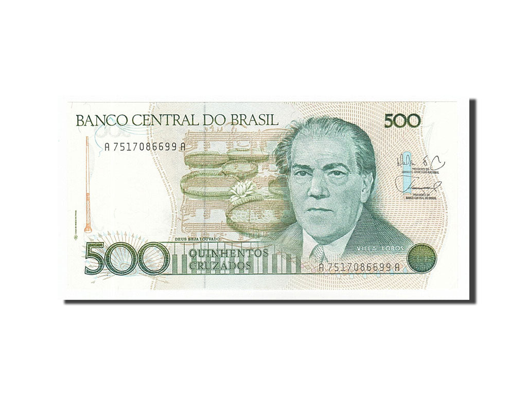 Banknote, Brazil, 500 Cruzados, 1988, UNC(63)
