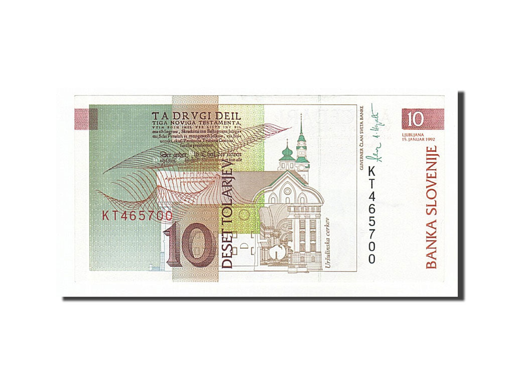 Banknote, Slovenia, 10 Tolarjev, 1992, 1992-01-15, UNC(63)