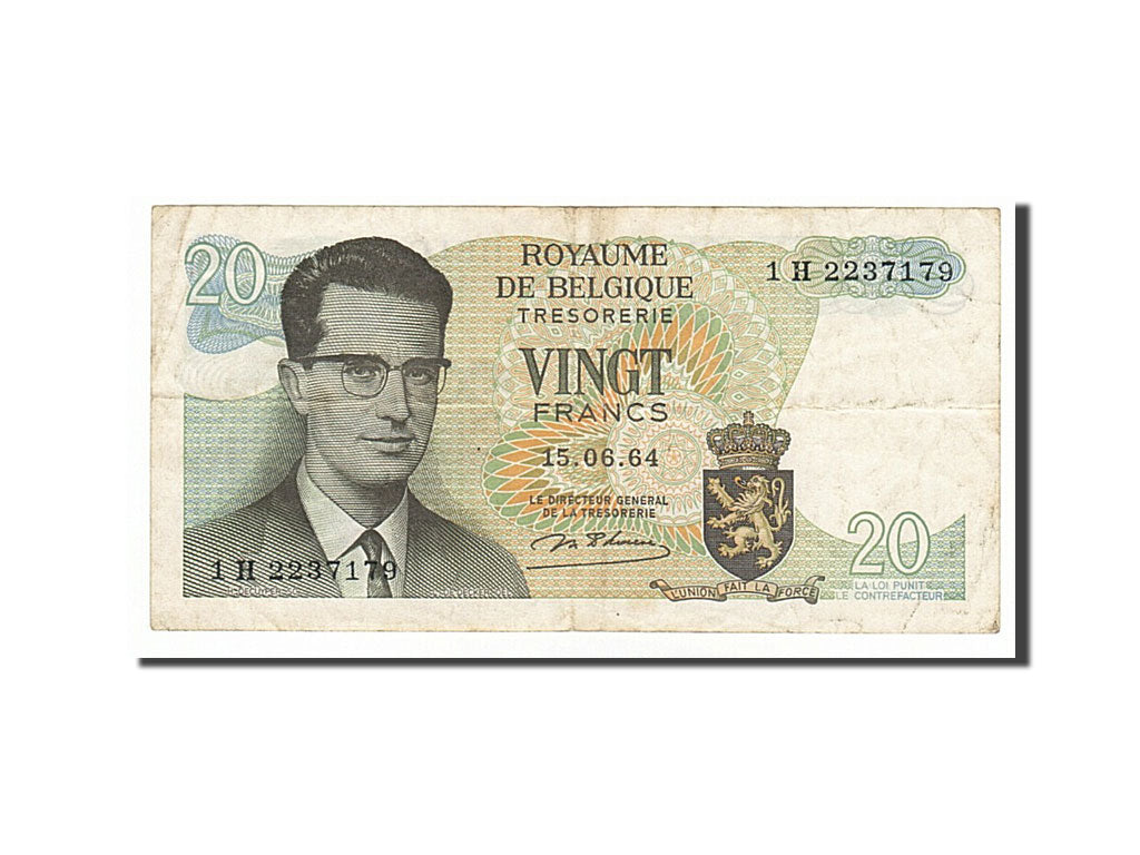 Banknote, Belgium, 20 Francs, 1964, 1964-06-15, EF(40-45)