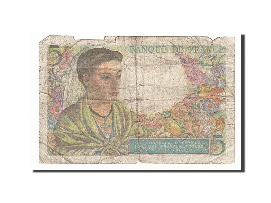 Banknote, France, 5 Francs, 5 F 1943-1947 ''Berger'', 1943, 1943-11-25