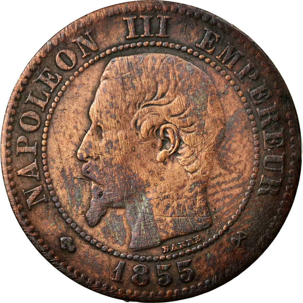 Coin, France, Napoleon III, Napoléon III, 2 Centimes, 1855, Rouen, VF(20-25)