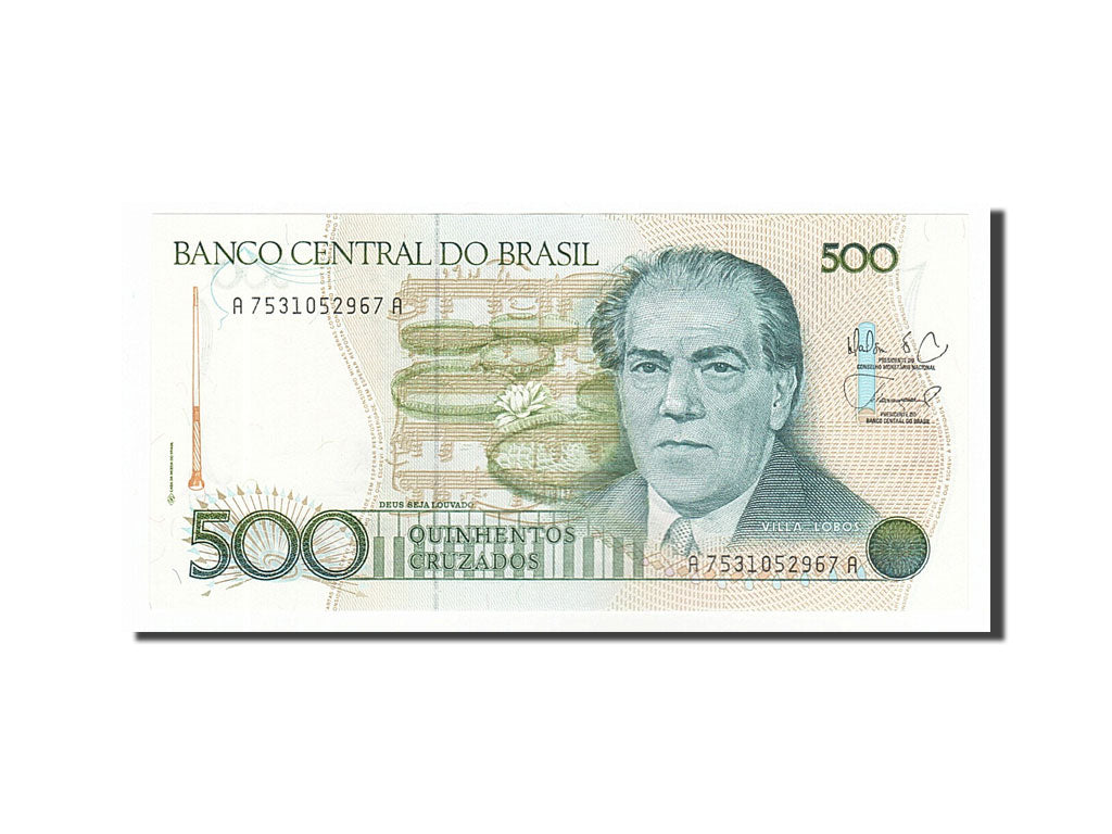 Banknote, Brazil, 500 Cruzados, 1988, UNC(65-70)