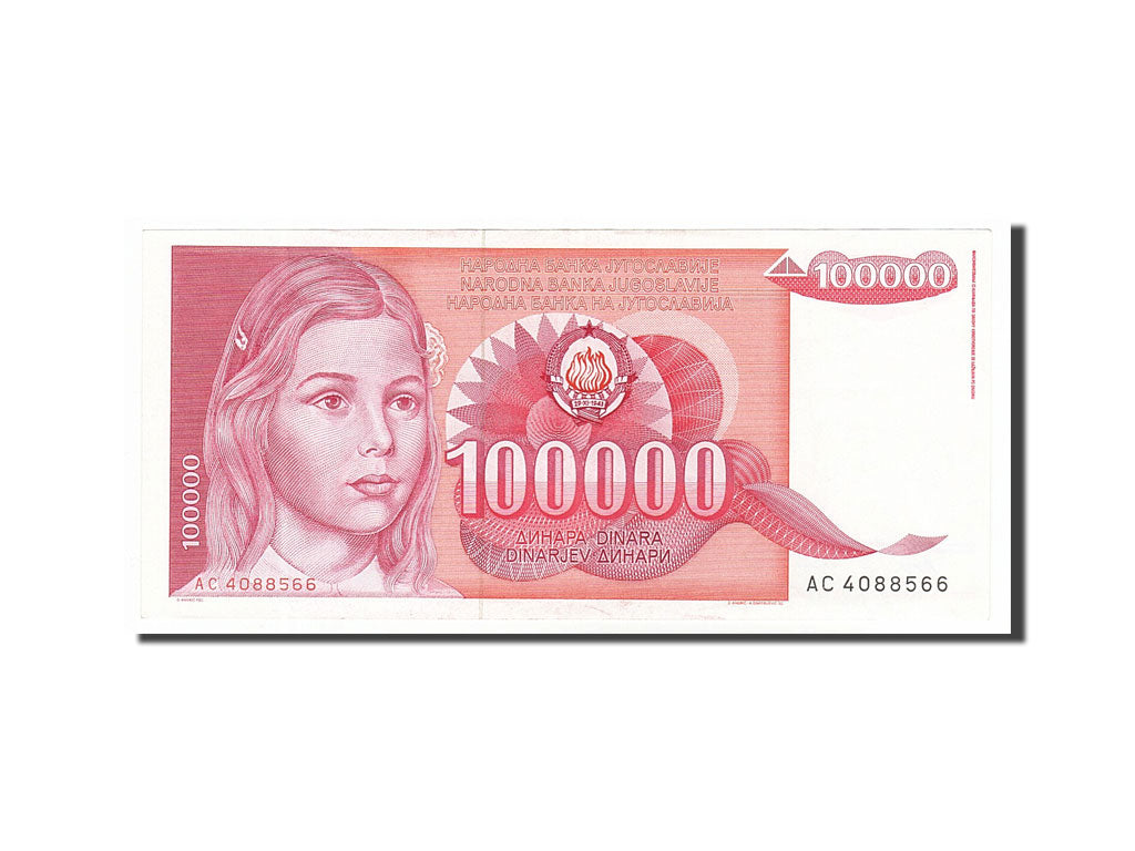 Banknot, Jugosławia, 100,000 Dinara, 1989, 1989-05-01, AU(55-58)