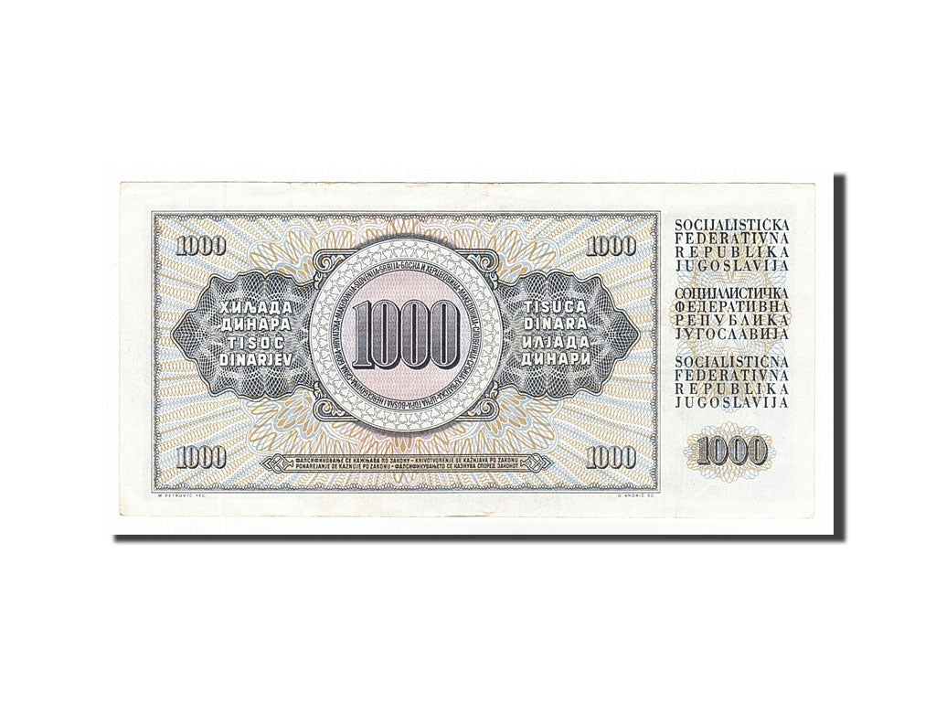Banknote, Yugoslavia, 1000 Dinara, 1981, 1981-11-04, AU(50-53)