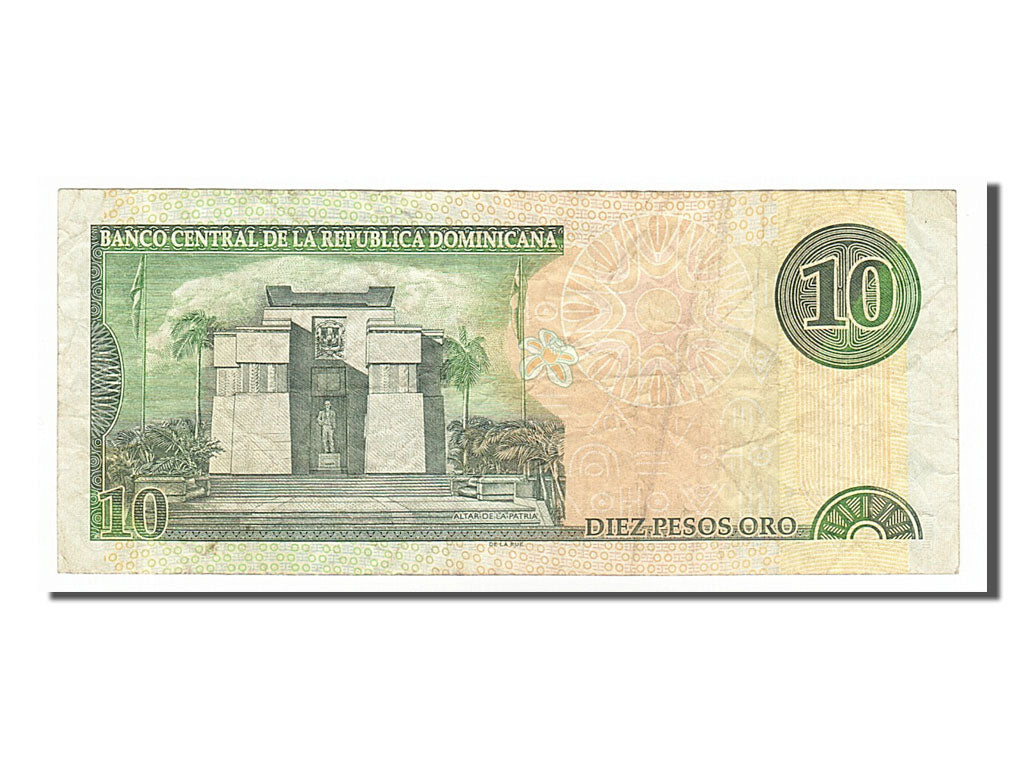 Banknot, Republika Dominikany, 10 Pesos Oro, 2001, VF(30-35)