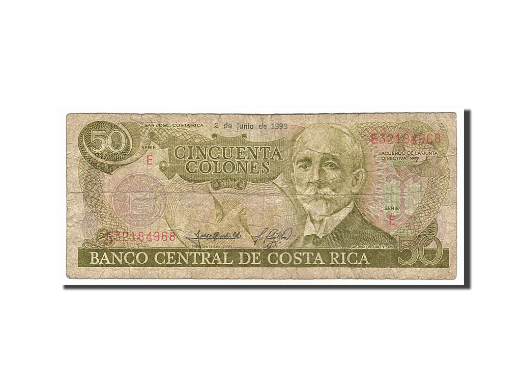 Banknote, Costa Rica, 50 Colones, 1993, 1993-06-02, VF(20-25)