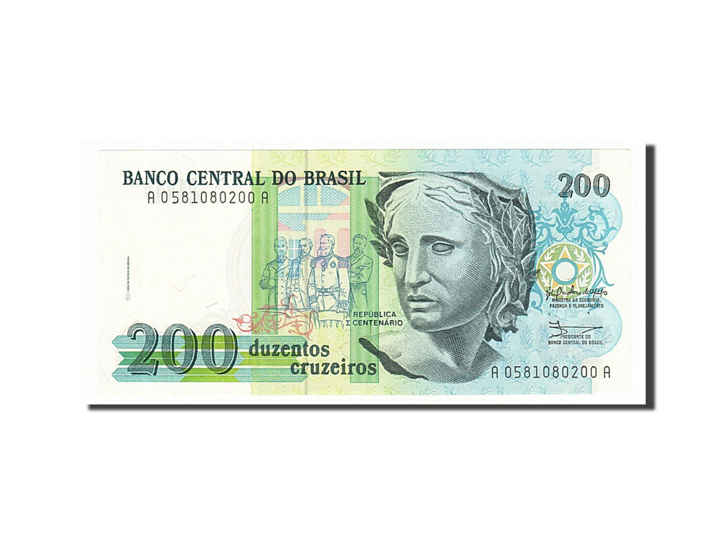 Banknote, Brazil, 200 Cruzeiros, 1990, UNC(65-70)