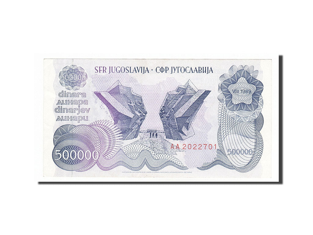 Billete, 500,000 Dinara, 1989, Yugoslavia, 1989-08-01, SC
