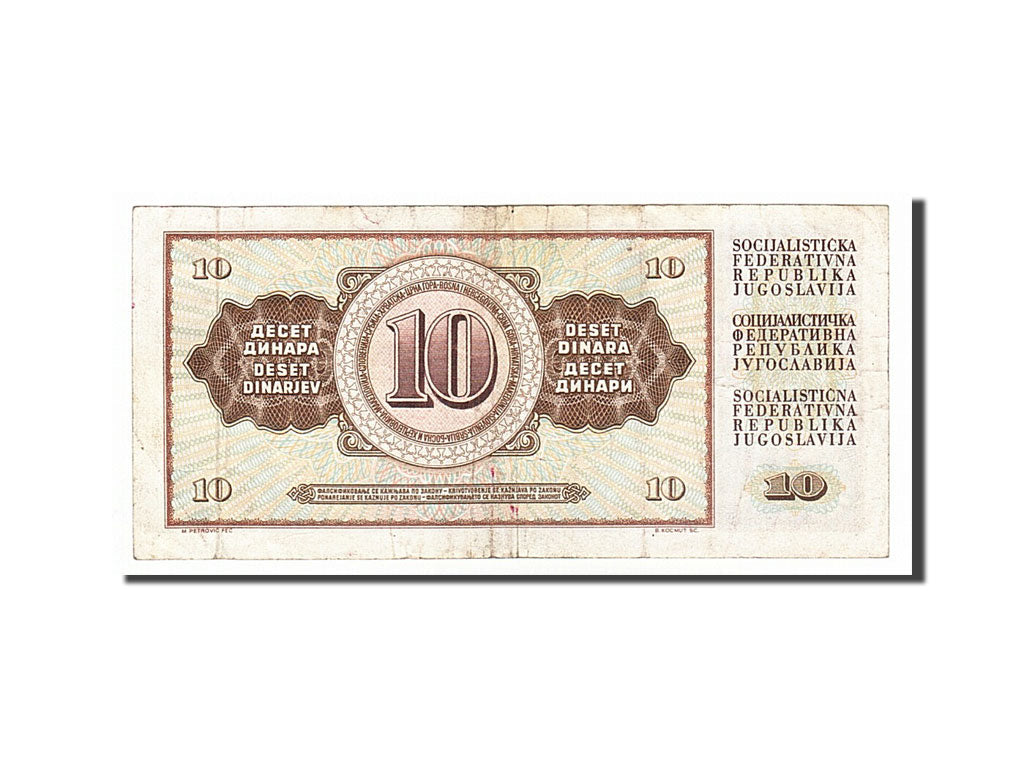 Banknote, Yugoslavia, 10 Dinara, 1968, 1968-05-01, EF(40-45)