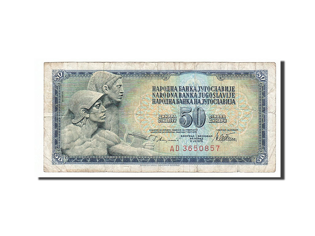 Banknote, Yugoslavia, 50 Dinara, 1968, 1968-05-01, VF(20-25)