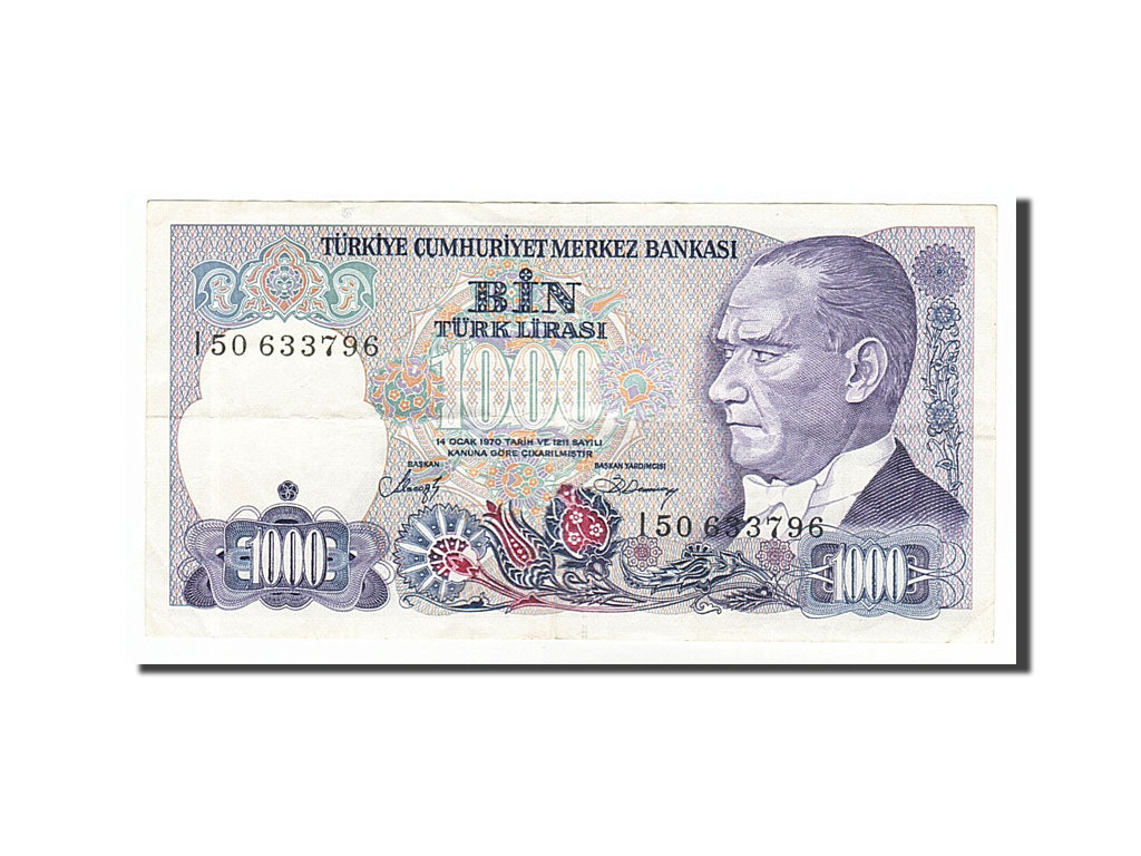 Banknote, Turkey, 1000 Lira, 1986, AU(50-53)