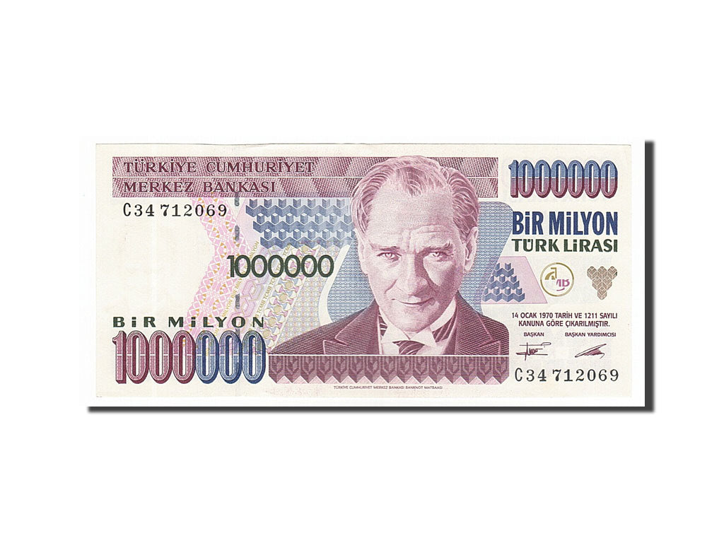 Geldschein, Türkei, 1,000,000 Lira, 1995, UNZ