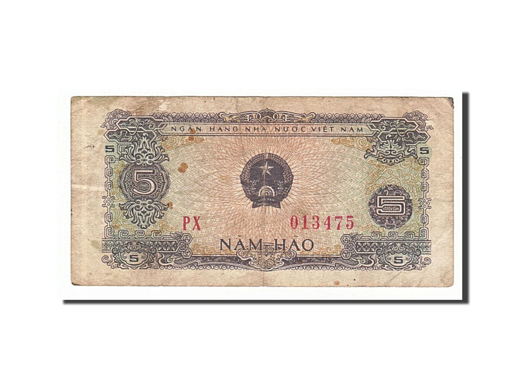 Banconote, Vietnam, 5 Hao, 1976, B+
