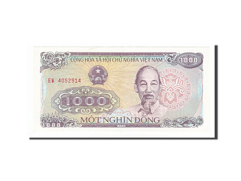 Geldschein, Viet Nam, 1000 D<ox>ng, 1988, UNZ-