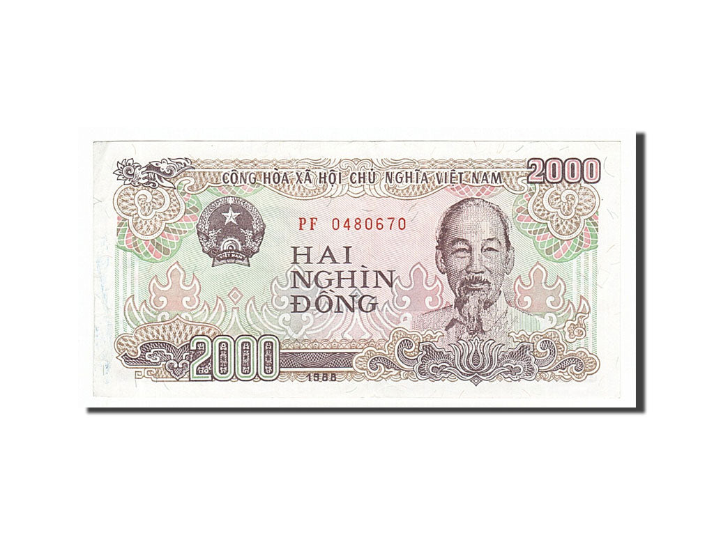 Banknot, Wiet Nam, 2000 Dông, 1988, AU(50-53)
