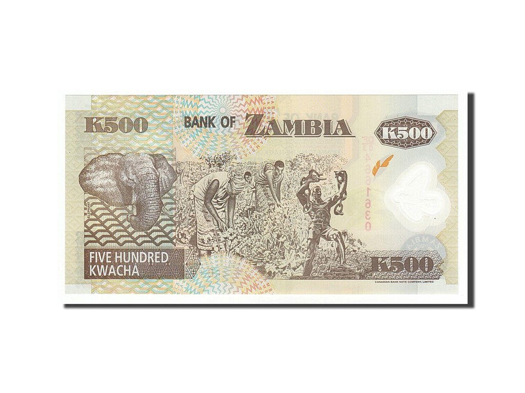 Banconote, Zambia, 500 Kwacha, 2005, FDS
