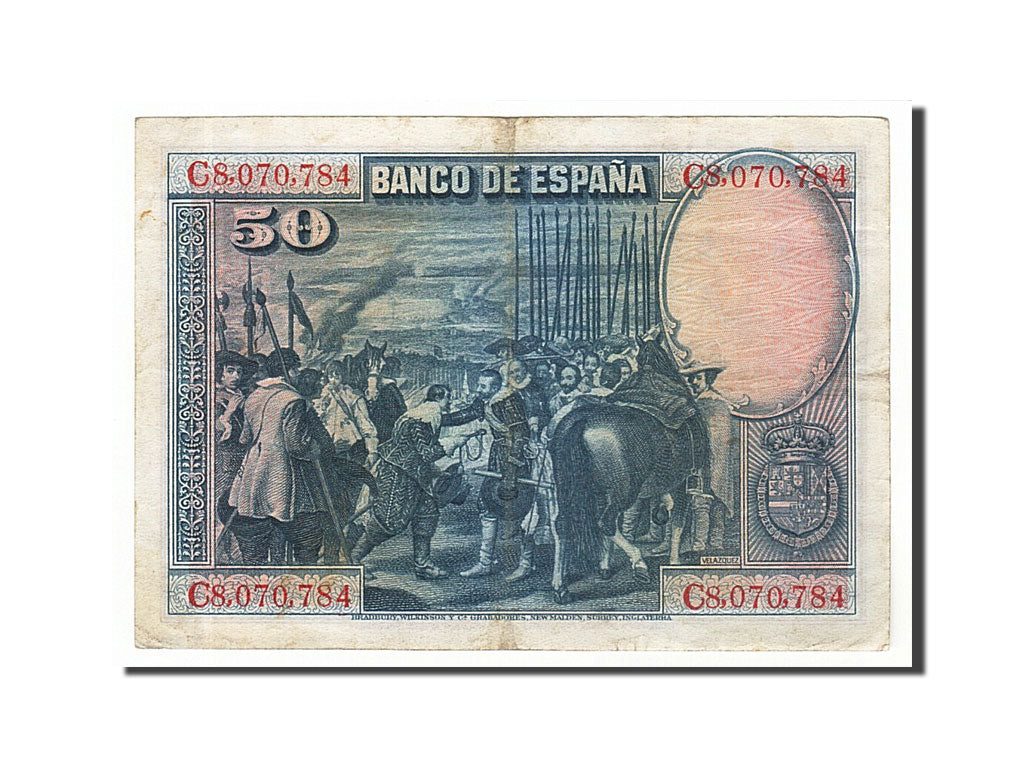 Banknote, Spain, 50 Pesetas, 1928, 1928-08-15, AU(55-58)