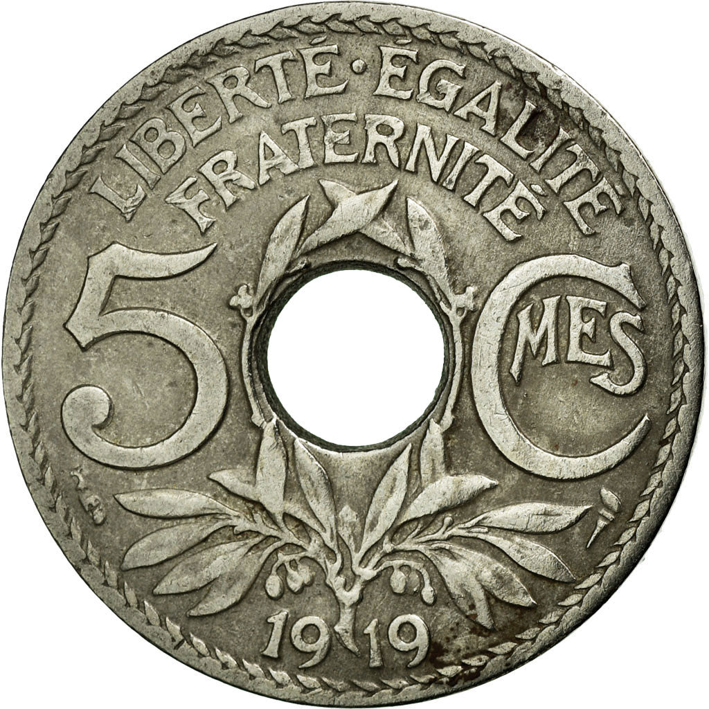 Moneta, Francia, Lindauer, 5 Centimes, 1919, BB, Rame-nichel, KM:865