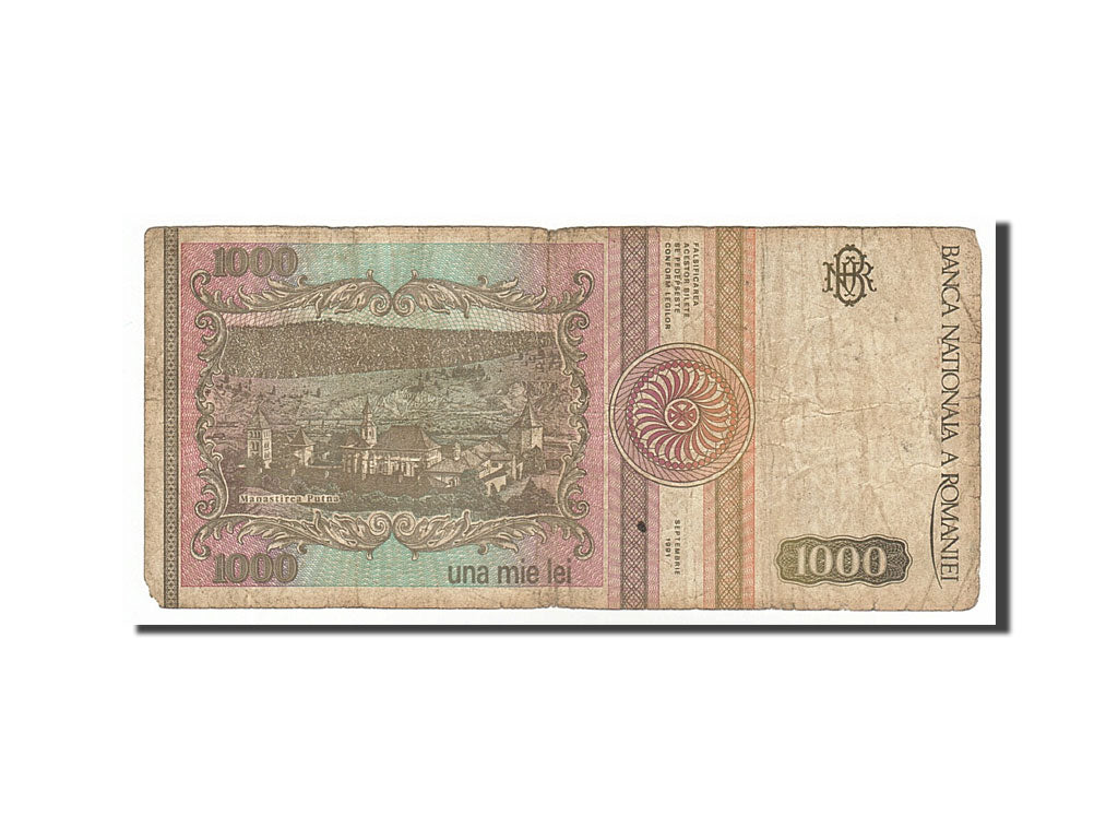 Banknote, Romania, 1000 Lei, 1991, 1991-09-01, F(12-15)